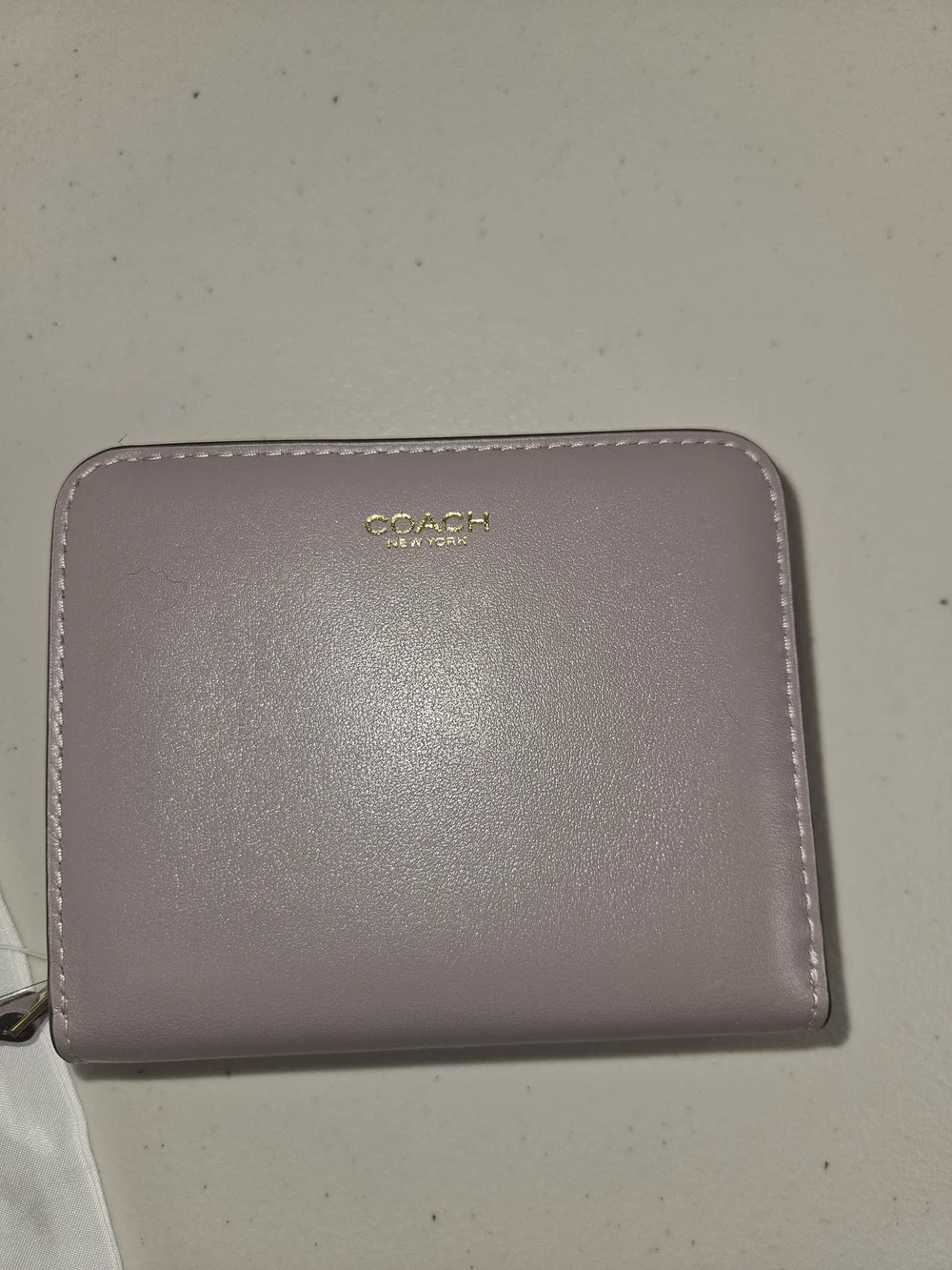 NWT Coach New York Bifold Zip Wallet in Mauve & Dust Bag